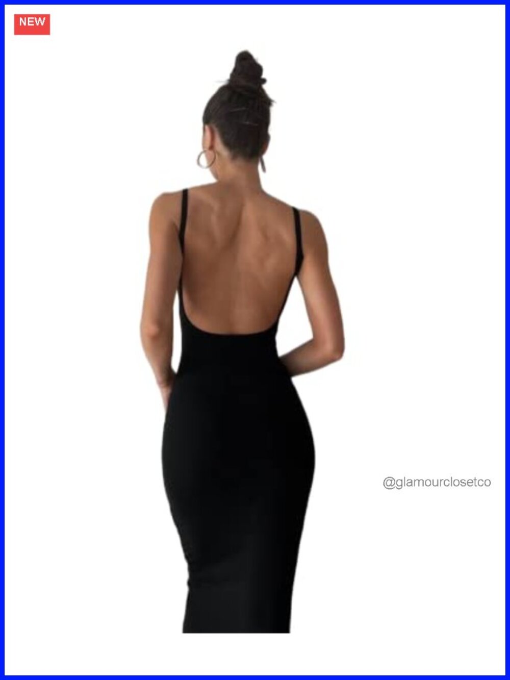 Bodycon Backless Maxi Tank Dress Sleeveless Crewneck Slit Formal